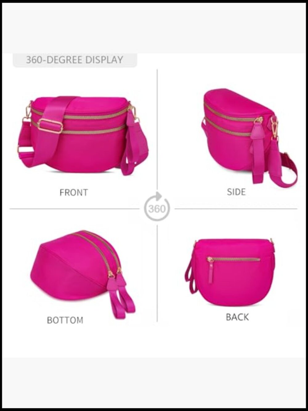 Trendy Nylon Crossbody Fanny Pack Spacious Checkered Waist Bag Travel - Picture 6 of 6